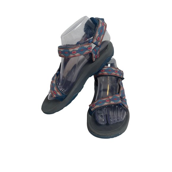 Teva Hurricane FM1219L Sandals Waterproof Hiking Blue/Red Navajo Print 4M/6W - Picture 3 of 8